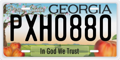 GA license plate PXH0880