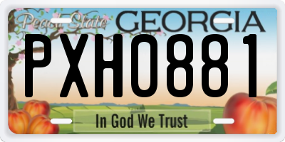 GA license plate PXH0881
