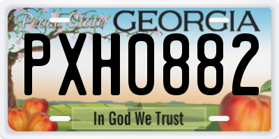 GA license plate PXH0882