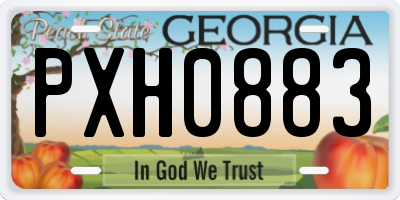 GA license plate PXH0883