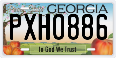 GA license plate PXH0886