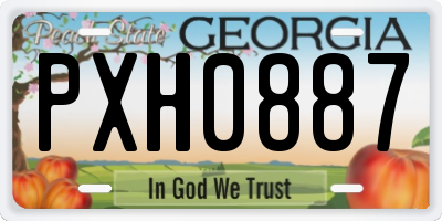 GA license plate PXH0887
