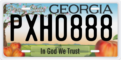 GA license plate PXH0888