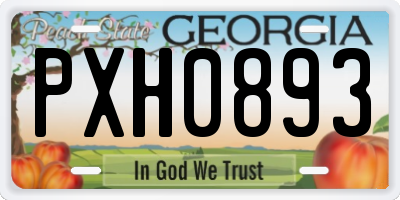 GA license plate PXH0893