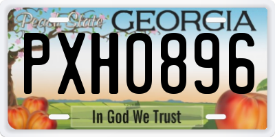 GA license plate PXH0896