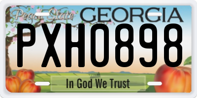 GA license plate PXH0898