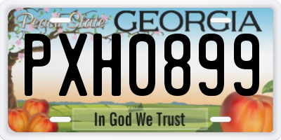 GA license plate PXH0899