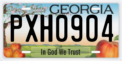 GA license plate PXH0904