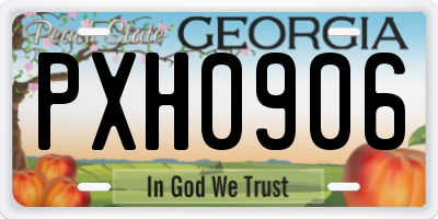 GA license plate PXH0906
