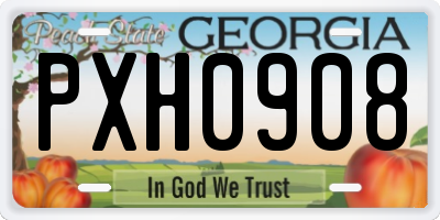 GA license plate PXH0908