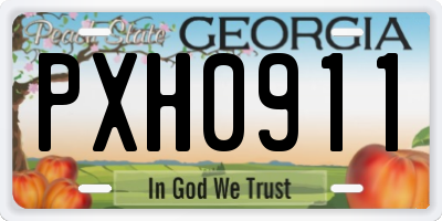 GA license plate PXH0911