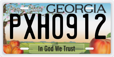 GA license plate PXH0912