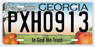 GA license plate PXH0913