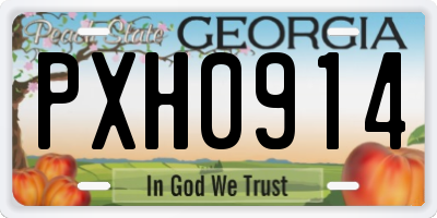 GA license plate PXH0914