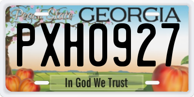 GA license plate PXH0927