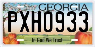 GA license plate PXH0933