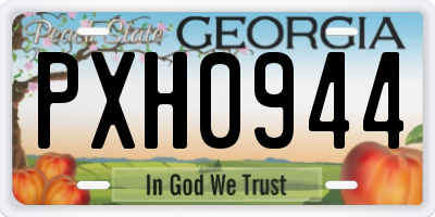 GA license plate PXH0944