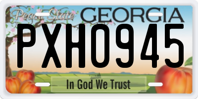 GA license plate PXH0945