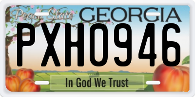 GA license plate PXH0946
