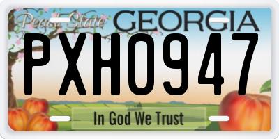 GA license plate PXH0947