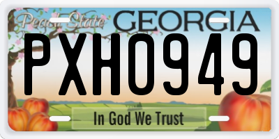 GA license plate PXH0949