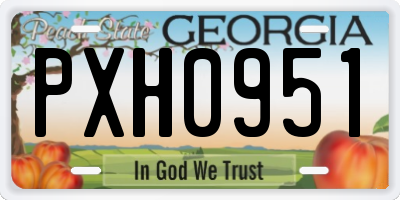GA license plate PXH0951
