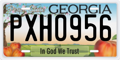 GA license plate PXH0956