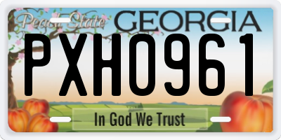 GA license plate PXH0961