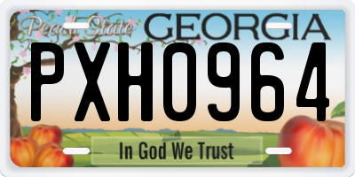GA license plate PXH0964