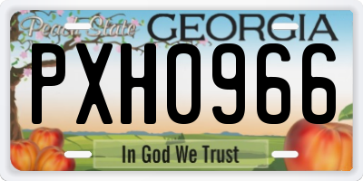 GA license plate PXH0966