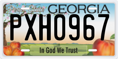GA license plate PXH0967