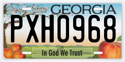 GA license plate PXH0968