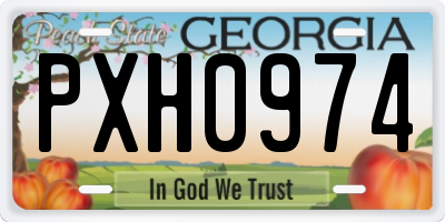 GA license plate PXH0974