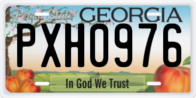 GA license plate PXH0976