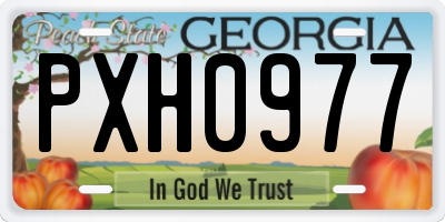 GA license plate PXH0977