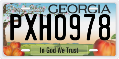 GA license plate PXH0978