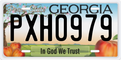 GA license plate PXH0979