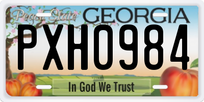 GA license plate PXH0984