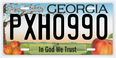 GA license plate PXH0990