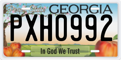 GA license plate PXH0992