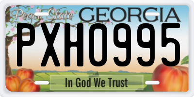 GA license plate PXH0995