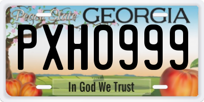 GA license plate PXH0999