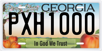GA license plate PXH1000