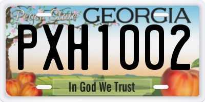 GA license plate PXH1002