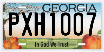 GA license plate PXH1007
