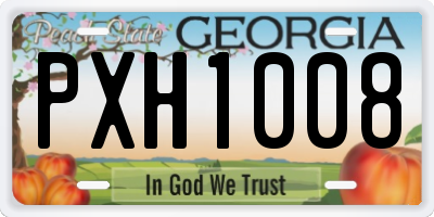 GA license plate PXH1008