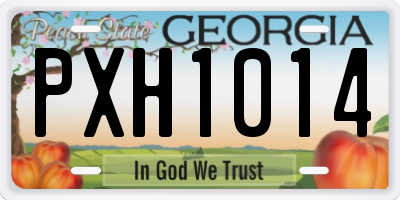 GA license plate PXH1014