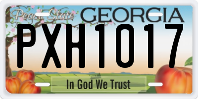 GA license plate PXH1017