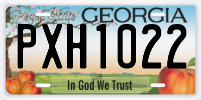 GA license plate PXH1022