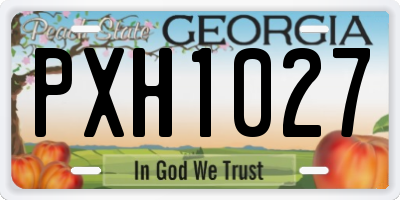GA license plate PXH1027
